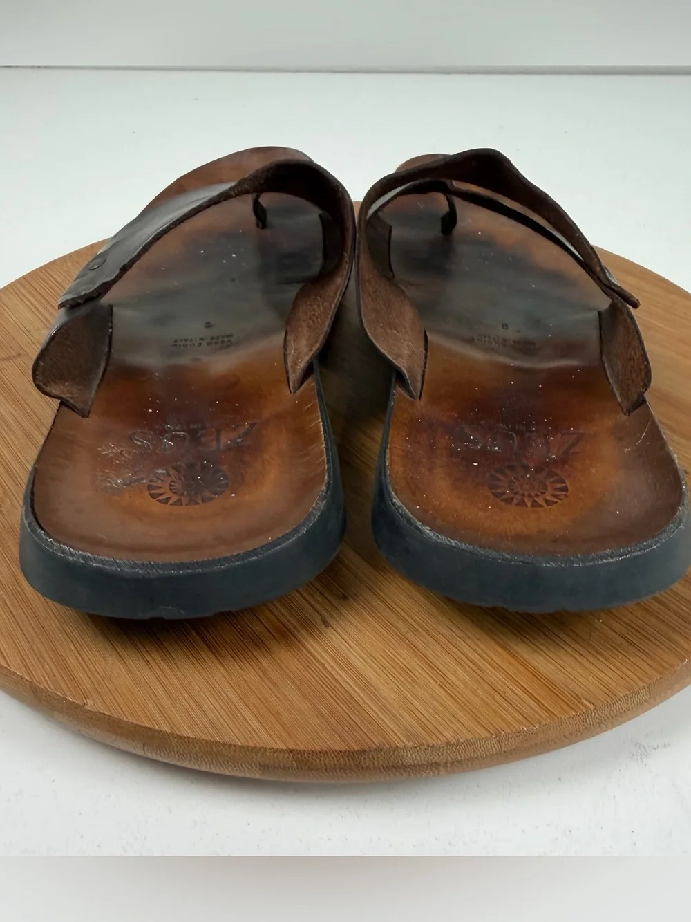 ZEUS Made in Italy Brown Leather Sandals